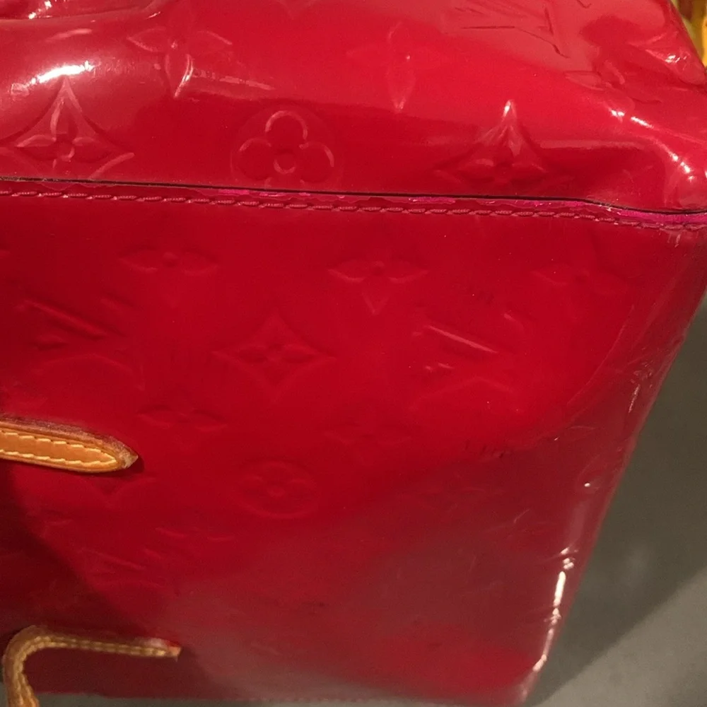 Louis Vuitton red Vernis MM mini Houston date code SN1123 - Picture 12 of 12